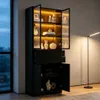 Armadio vetrina ODFU, 70 x 34 x 180 cm, mobiletto alto con Anteprima dell’immagine prodotto 3