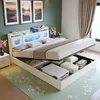 UnboxG Polsterbett 140x200 cm Weiß aus Kunstleder mit Produktbild-Vorschau 1