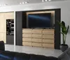 A modern living room or bedroom with a TV console, wine rack, and a large plant. Voir les images du produit
