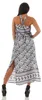 Damen Maxi Neckholder Kleid Sommerkleid; Ecru S/M Produktbild-Vorschau 3