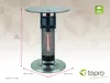 A product shot of a patio heater table with dimensions indicated. Produktbild-Vorschau