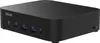 A black Asus NUC mini-PC is shown from a slightly elevated front-left angle on a white background. Produktbild-Vorschau