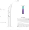 A diagram showing the components of an interdental brush set, including the brush, battery, and replacement heads. Produktbild-Vorschau