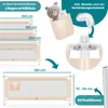 Marketing image showing different sizes of a bed rail and its connection mechanism. Produktbild-Vorschau