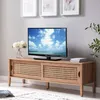 CALICOSY -  TV-Möbel mit 2 Schiebetüren Rattan-Nachbildung Produktbild-Vorschau 7