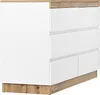 A side view of a white and wood dresser with six drawers. Voir les images du produit