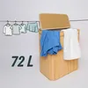 Relaxdays wasmand met deksel, bamboe, 72 liter, inklapbare Productafbeelding-voorbeeld 5