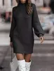 ASKSA Damen Strickkleid Rollkragen Pullikleid Elegant Produktbild-Vorschau 5