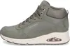 Side view of a green high-top sneaker. Voir les images du produit