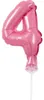 Decorazione per torta mini palloncini in foil rosa numero 4 Anteprima dell’immagine prodotto 1