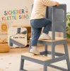 Baby Vivo Lernturm aus Holz - Mit Tafel in Grau Produktbild-Vorschau 3