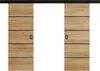 Two sliding doors with a wood grain finish and black accents, presented against a white background. Náhled obrázku produktu