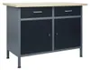 vidaXL Werkbank Schwarz 120x60x85 cm Stahl Produktbild-Vorschau 8