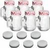 set di 6 bicchieri 450 ml con coperchio rosso, argento - Anteprima dell’immagine prodotto 1