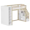A loft bed with integrated storage and stairs, shown against a white background. Anteprima dell’immagine prodotto