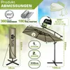 tillvex® Alu Parasol Rectangulaire Ø 330 cm Marron + Voir les images du produit 2