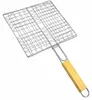 Grilovací rošt 23 × 21 cm s dřevěnou rukojetí – kovový Náhled obrázku produktu 7