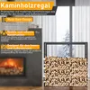 Peviasot, regál na drevo na krb, 100 × 100 × 25 cm, kov, Náhľad obrázku produktu 3