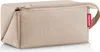A beige toiletry bag with a zipper and a handle, placed on a white background. Anteprima dell’immagine prodotto