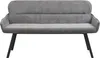 A studio shot of a gray upholstered bench with black legs. Produktbild-Vorschau