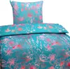 Mikrofaser Satin Bettwäsche  Blumen 135x200 80x80 Set 2tlg. Produktbild-Vorschau 3