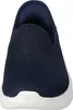 A close-up front view of a navy blue Skechers Go Walk Flex-Relish Slip-Ins sneaker against a white background. Produktbild-Vorschau