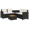 vidaXL Gartensofa in L-Form mit Tisch und Kissen Schwarz Produktbild-Vorschau 1