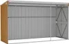 An empty, open-sided garden shed made of galvanized steel with brown side panels. Náhled obrázku produktu