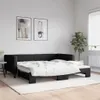vidaXL Tagesbett Ausziehbar Schwarz 100x200 cm Stoff Produktbild-Vorschau 2