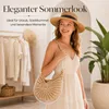 Muscheltasche handgehäkelt Boho – Perlenkette, 26x27cm | Produktbild-Vorschau 4