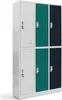 A three-column locker unit with six compartments. Produktbild-Vorschau
