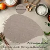 Tovaglietta ovale con sottobicchiere in vetro, set di 4, in Anteprima dell’immagine prodotto 3