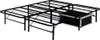 A black metal bed frame with a storage box underneath, shown against a white background. Produktbild-Vorschau