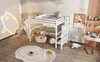 140x200cm Hochbett Weiß mit Stufentreppe, Kleiderschrank & Produktbild-Vorschau 6