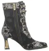 Laura Vita Damen Stiefelette floral Blumenmuster Metallic Produktbild-Vorschau 10