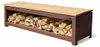 Gartenbank 180 cm mit Holzlager corten Produktbild-Vorschau 3