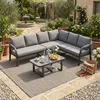 Gartenmöbel-Set 6-Personen Ecklounge mit Couchtisch, Produktbild-Vorschau 2