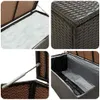 Cassetta da giardino in poly rattan 100x50x50 cm marrone Anteprima dell’immagine prodotto 5