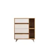 A chest of drawers with a side shelving unit, presented against a white background. Produktbild-Vorschau