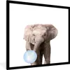 MuchoWow® Gerahmtes Poster Elefant - Tiere - Blau - Produktbild-Vorschau 1