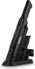 A black handheld vacuum cleaner with its charging dock and attachments, presented against a white background. Náhled obrázku produktu
