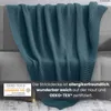 Kuscheldecke Strick OEKO-TEX 140x190 türkis petrol - warme Produktbild-Vorschau 3