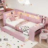 Gepolstertes Funktionsbett 90x200 mit Schreibtisch & LED, Produktbild-Vorschau 3