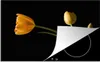 KitchenYeah© Herdabdeckplatte Gelbe Tulpen auf schwarzem Produktbild-Vorschau 1