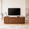 CALICOSY - Meuble TV 3 portes effet noyer avec rebord L140 Voir les images du produit 2