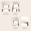 6er Set Esszimmerstuhl Stoff Beige - Beine Dunkle Produktbild-Vorschau 4