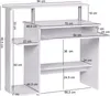 A diagram of a white computer desk with dimensions labeled in centimeters. Produktbild-Vorschau