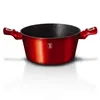 A red pot with black interior and handles, shown from the front on a white background. Produktbild-Vorschau