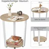 WOLTU Couchtisch rund, Beistelltisch modern, mit 2 Ablagen, Produktbild-Vorschau 7