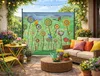 Paravent Outdoor Wetterfest 180 x 178 cm Green Flowers | Produktbild-Vorschau 2